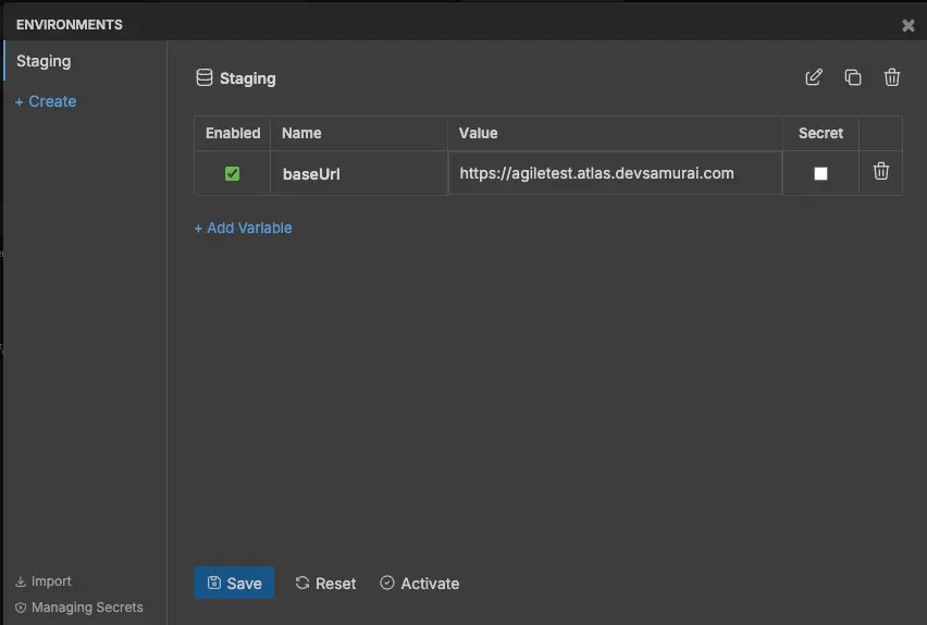 Add environment variable