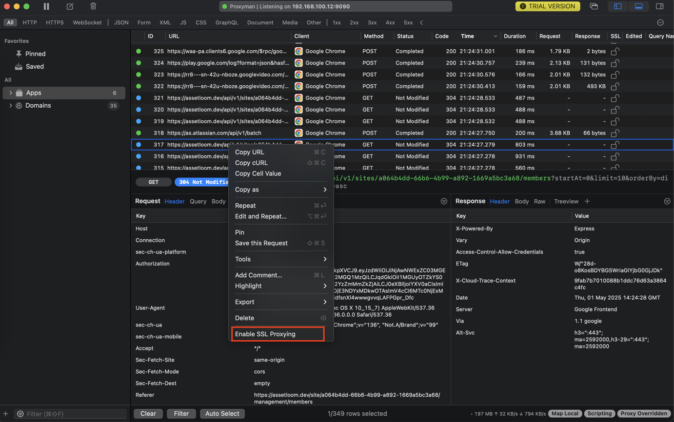 How to enable SSL Proxying