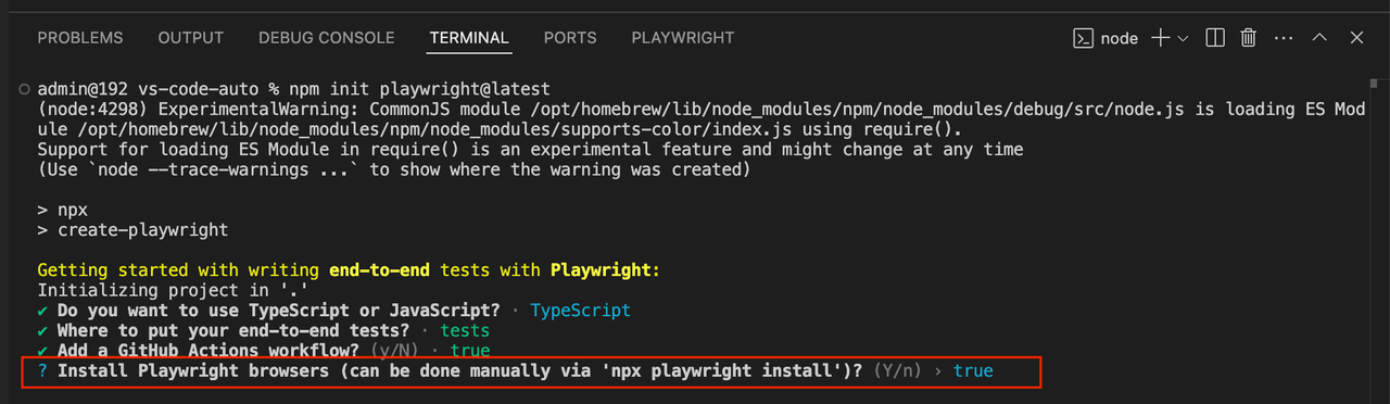 Install Playwright browsers
