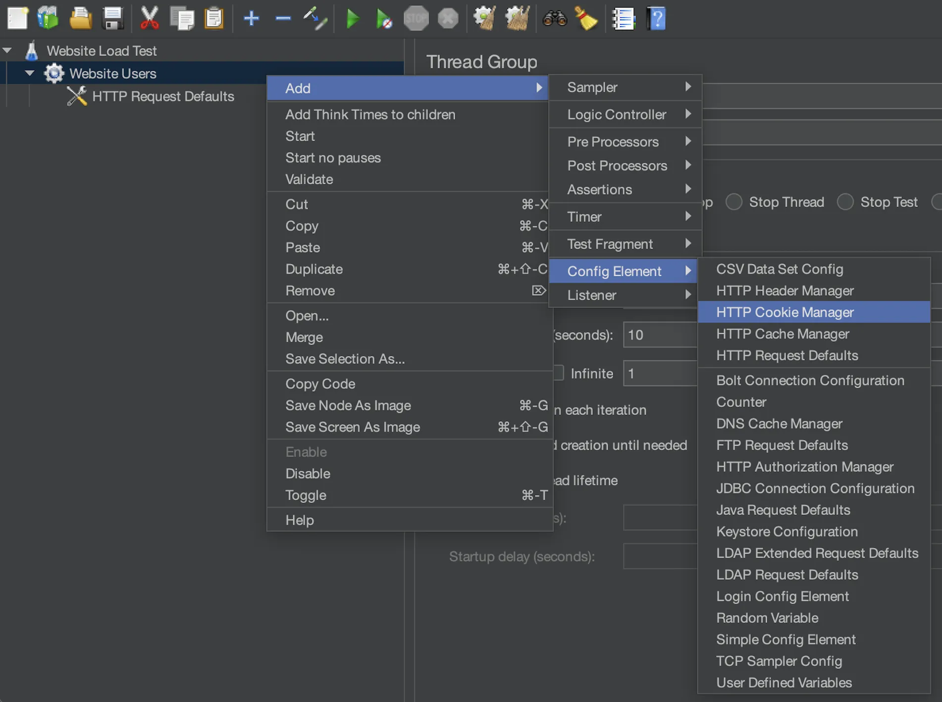 Add an HTTP Cookie Manager Add an HTTP Cookie Manager