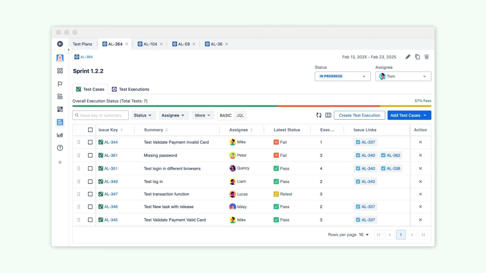 Manage Test Cases under Test Plan (LeanTest)