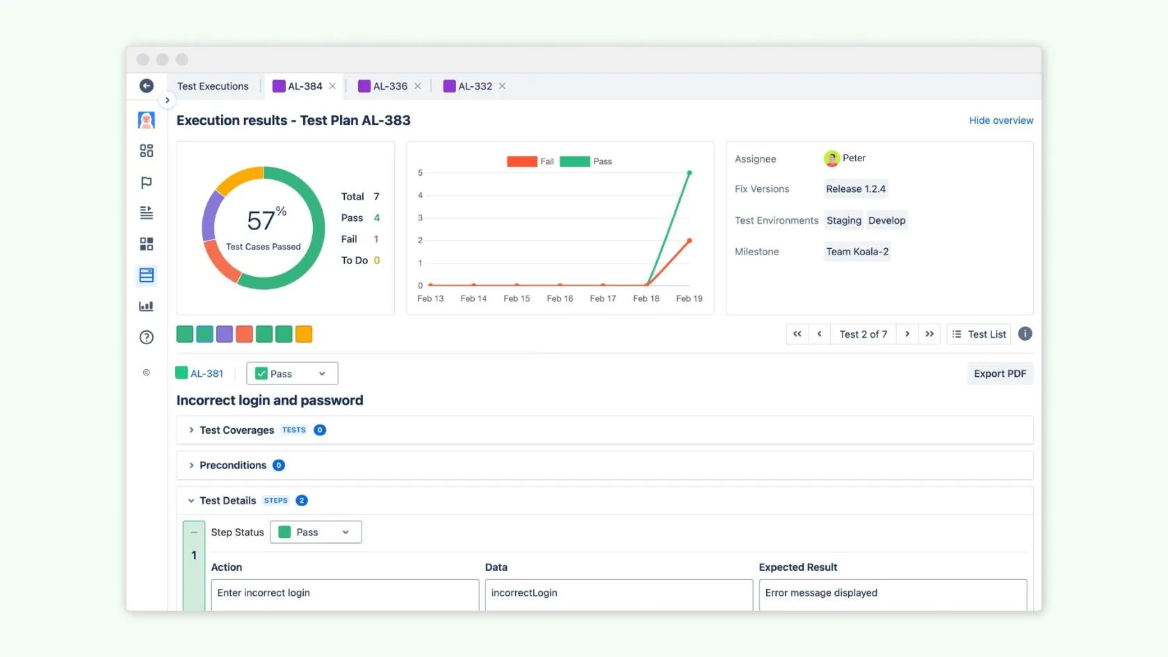 Test Case Management in LeanTest
